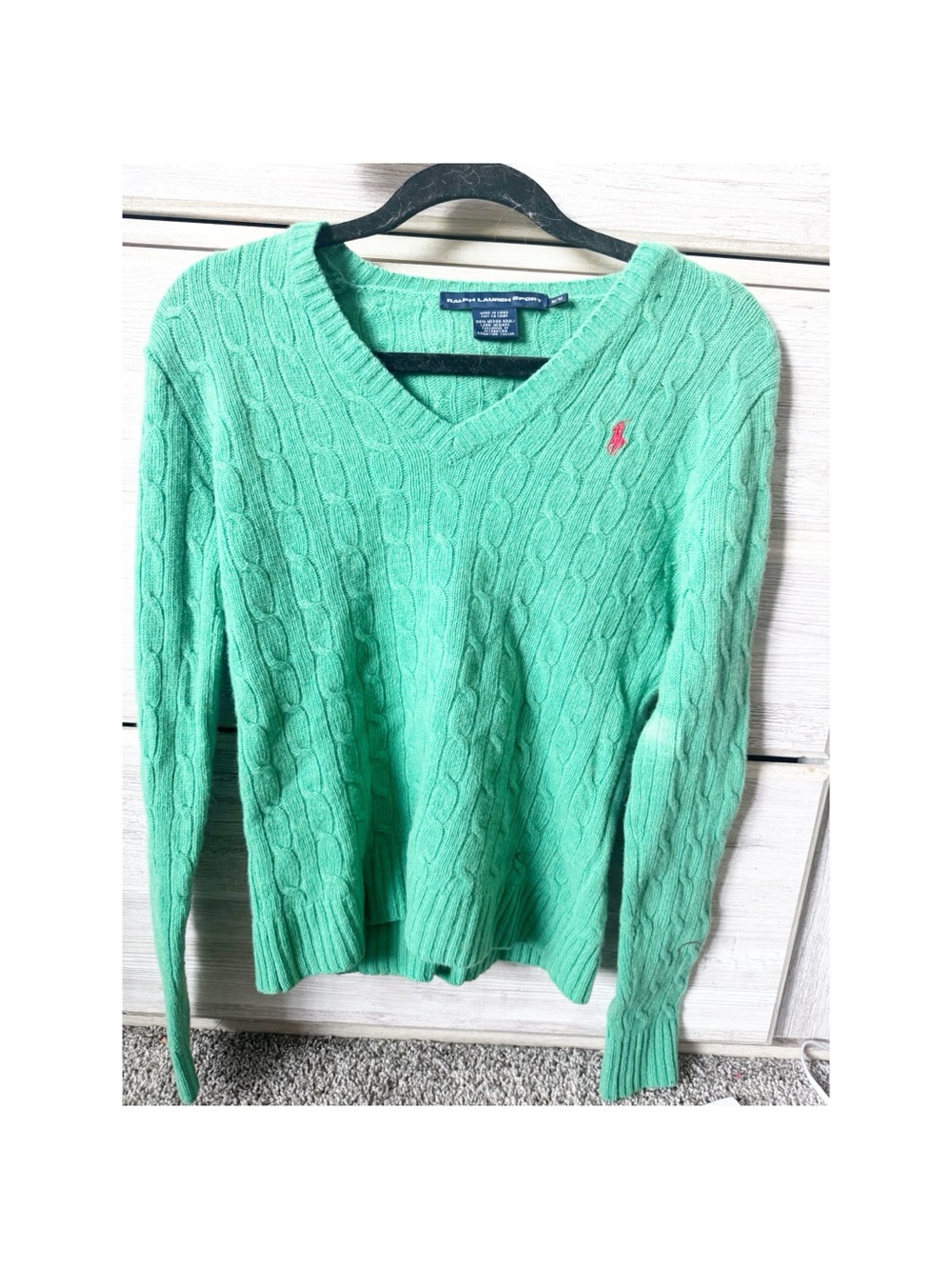 Ralph Lauren  sport Women's Cable-Knit V-Neck Sweater